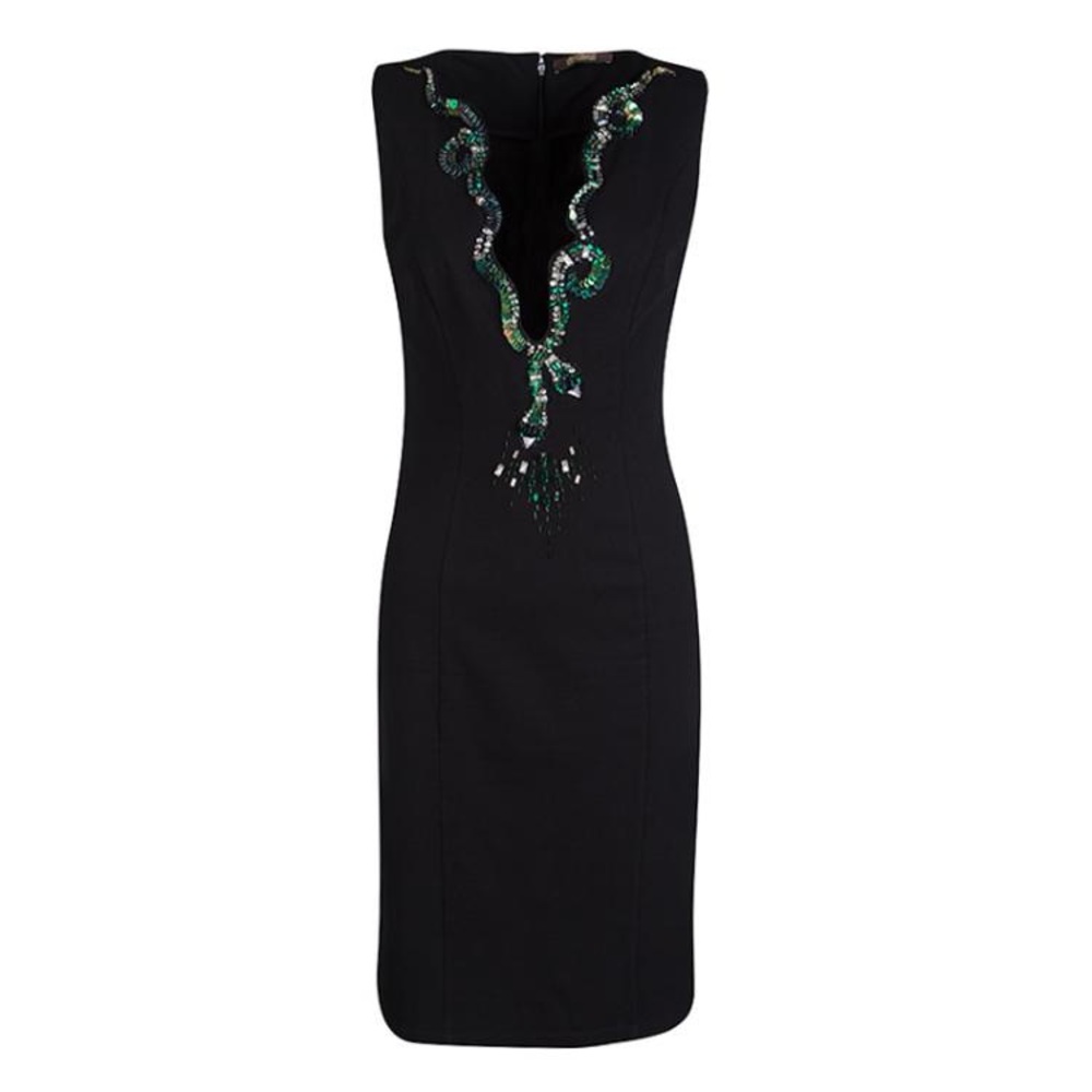 Roberto Cavalli | Black Embellished Neck
Sleeveless Dress